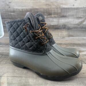 Sperry Womens Waterproof Emboss Wool Duck Boots Rain Snow Size 9M